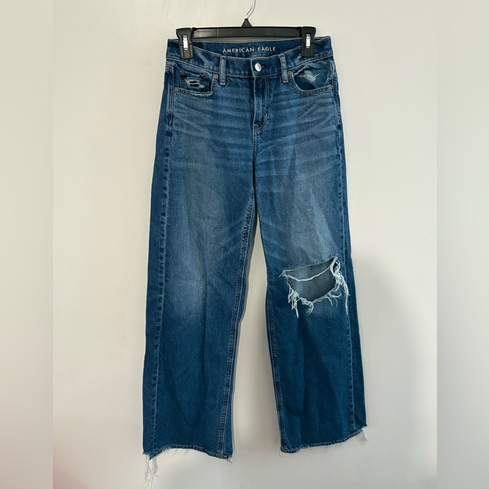 American Eagle Outfitters Ripped Blue low rise skater jeans